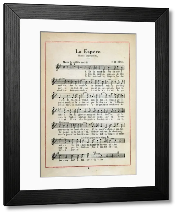 Framed Print : La Espero (The Hope), hymn for the Esperanto Framed Print : La Espero (The Hope), hymn for the Esperanto