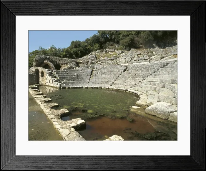 Framed Print : Theatre of Butrinti. 3rd BC. ALBANIA. SARANDˮ Framed Print : Theatre of Butrinti. 3rd BC. ALBANIA. SARANDˮ