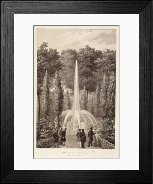 Framed Print : Spain (19th c. ). Swan Fountain in Royal Place Framed Print : Spain (19th c. ). Swan Fountain in Royal Place