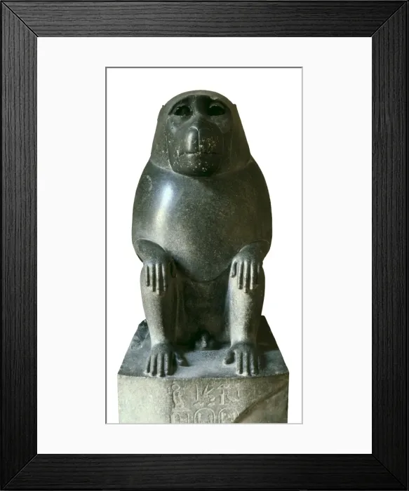 Framed Print : Yellow Baboon. ca. 341 BC. Made in granite for Framed Print : Yellow Baboon. ca. 341 BC. Made in granite for