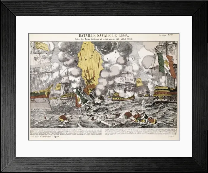 Framed Print : Italian Unification. Battle of Lissa (July 20 Framed Print : Italian Unification. Battle of Lissa (July 20