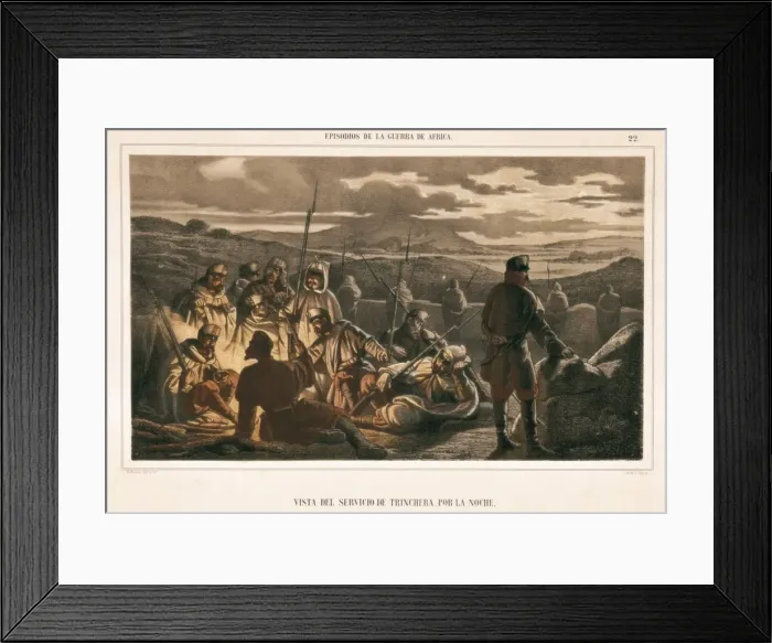 Framed Print : Spain. War of Africa (1859-1860). The trech service Framed Print : Spain. War of Africa (1859-1860). The trech service