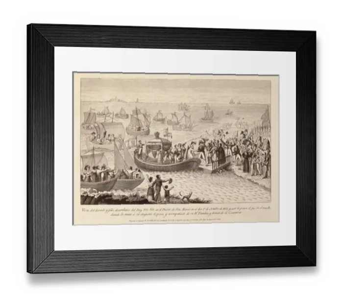 Framed Print : Spain (1823). Ferdinand VII of Spain disembarks Framed Print : Spain (1823). Ferdinand VII of Spain disembarks