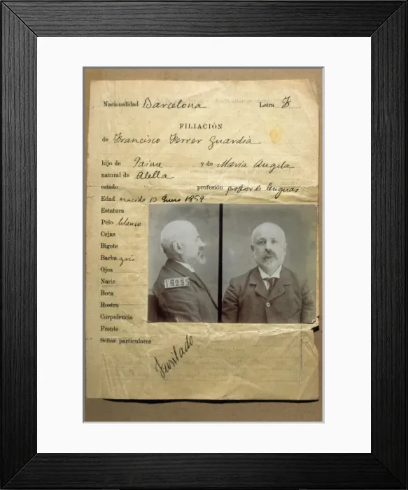 Framed Print : FERRER I GUARDIA, Francesc (1854-1909). Spanish Framed Print : FERRER I GUARDIA, Francesc (1854-1909). Spanish