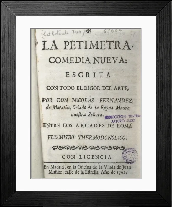 Framed Print : MORATIN, Nicol᳠Fernᮤez de (1737-1780). Spanish Framed Print : MORATIN, Nicol᳠Fernᮤez de (1737-1780). Spanish