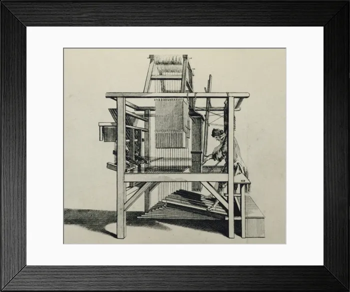 Framed Print : Loom with several pieces of clothing to be designed Framed Print : Loom with several pieces of clothing to be designed