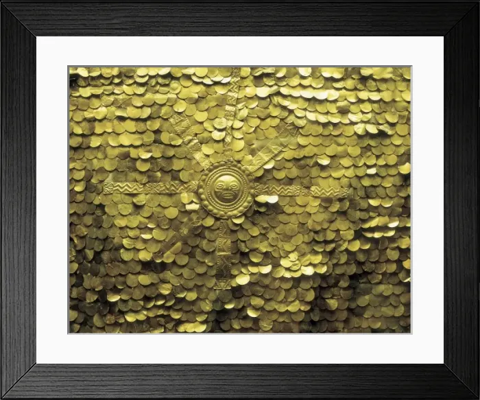 Framed Print : Moche Pectoral with Sun. 300 BC-500. Moche or Framed Print : Moche Pectoral with Sun. 300 BC-500. Moche or