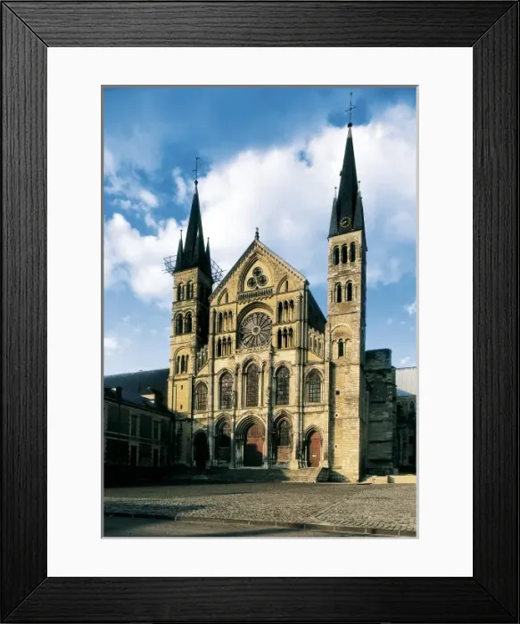 Framed Print : FRANCE. CHAMPAGNE-ARDENNE. MARNE. Reims. Basilica Framed Print : FRANCE. CHAMPAGNE-ARDENNE. MARNE. Reims. Basilica