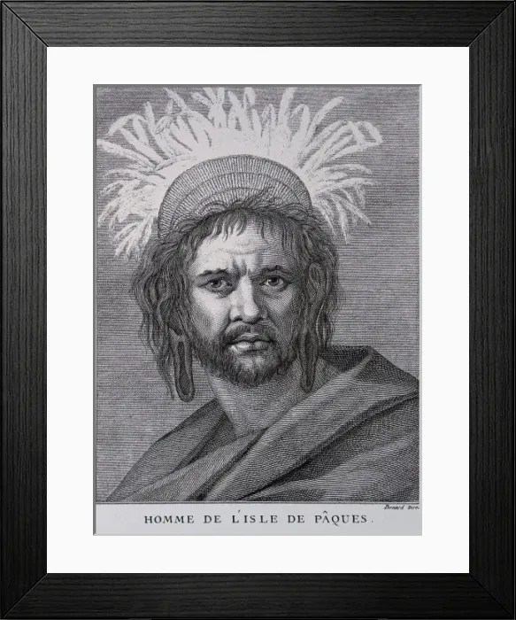 Framed Print : Homme de l Isle de PⱵes (a man from Easter Framed Print : Homme de l Isle de PⱵes (a man from Easter