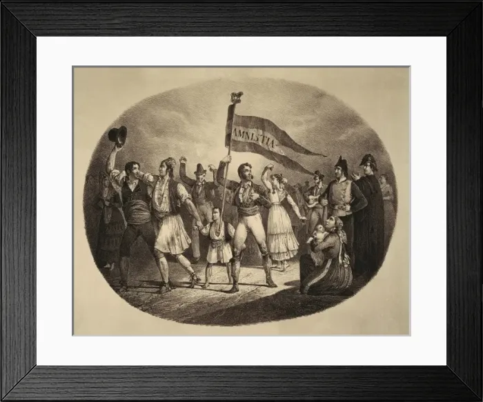 Framed Print : Spain (1832). Amnesty granted by the queen Maria Framed Print : Spain (1832). Amnesty granted by the queen Maria