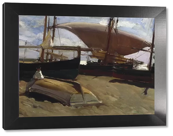 SOROLLA, Joaqu�(1863-1923). Boats on the Sand