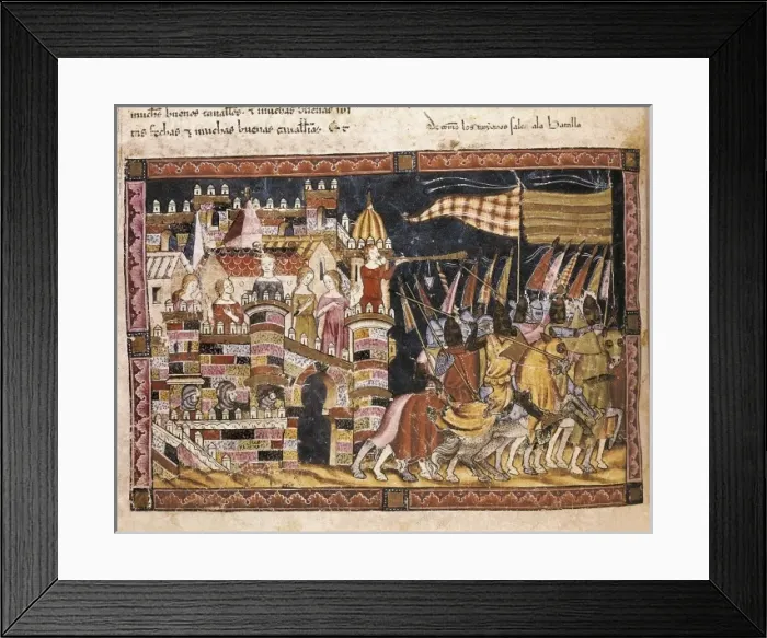 Framed Print : Trojan War. Trojans going to war. Fol. 86v of Framed Print : Trojan War. Trojans going to war. Fol. 86v of