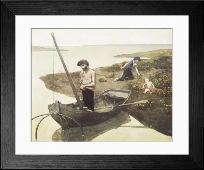Framed Print : PUVIS de CHAVANNES, Pierre (1824-1898). The Poor Framed Print : PUVIS de CHAVANNES, Pierre (1824-1898). The Poor