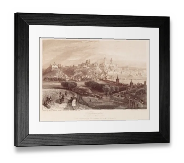 Framed Print : View of Salamanca by David Roberts (1837). Litography Framed Print : View of Salamanca by David Roberts (1837). Litography