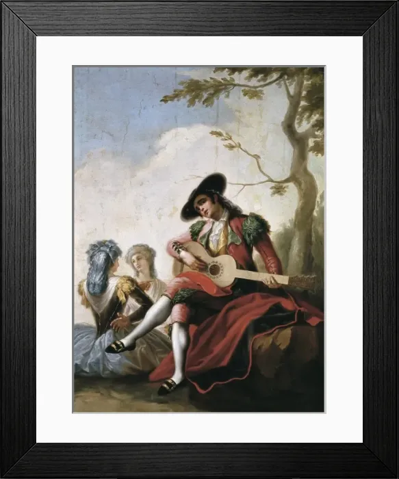 Framed Print : BAYEU Y SUBIAS, Ram1746-1793). Majo Playing Framed Print : BAYEU Y SUBIAS, Ram1746-1793). Majo Playing