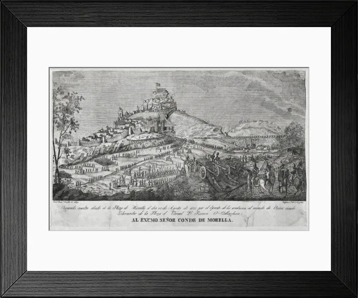 Framed Print : Spain. First Carlist War. Second assault to Morella Framed Print : Spain. First Carlist War. Second assault to Morella