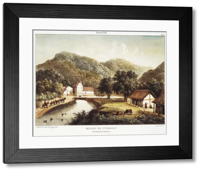 Framed Print : Chile (1854). ConcepciMolino de Puchacay Framed Print : Chile (1854). ConcepciMolino de Puchacay