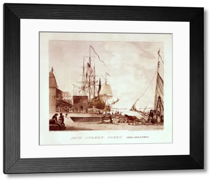 Framed Print : United States (1800). Philadelphia. The ferry Framed Print : United States (1800). Philadelphia. The ferry