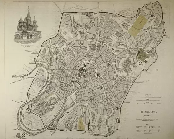 Map of Moscow (1836). Original drawing by W. B