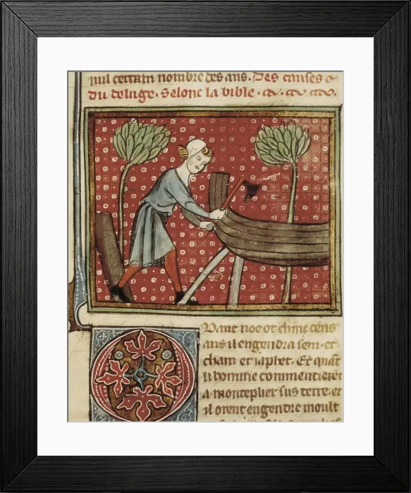 Framed Print : Bible translated by Guyart des Moulins (14th Framed Print : Bible translated by Guyart des Moulins (14th