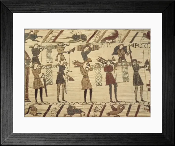 Framed Print : Bayeux Tapestry. 1066-1077. Ttransport of weapon Framed Print : Bayeux Tapestry. 1066-1077. Ttransport of weapon
