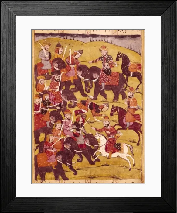 Framed Print : Shahnameh. The Book of Kings. 16th c. Scene depicting Framed Print : Shahnameh. The Book of Kings. 16th c. Scene depicting