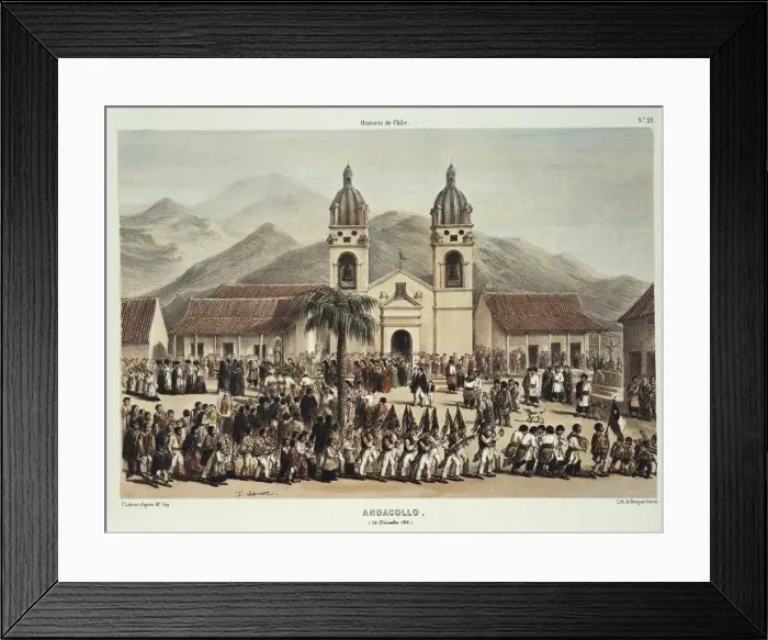 Framed Print : Chile (1836). Andacollo. Procession in St. Stephen s Framed Print : Chile (1836). Andacollo. Procession in St. Stephen s