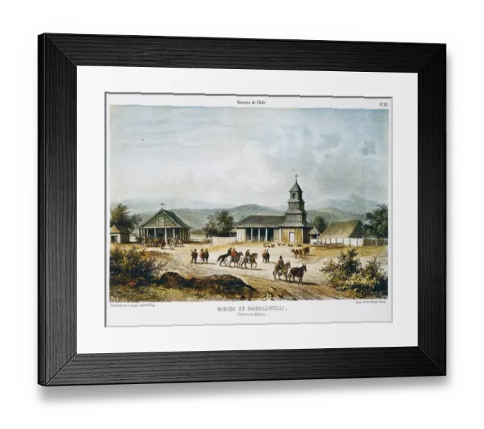 Framed Print : Chile (1854). Valdivia. Mission of Daghllipulli Framed Print : Chile (1854). Valdivia. Mission of Daghllipulli
