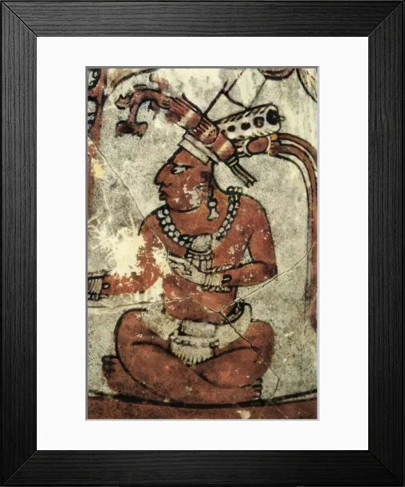 Framed Print : Multicoloured glazed ceramic with representation Framed Print : Multicoloured glazed ceramic with representation