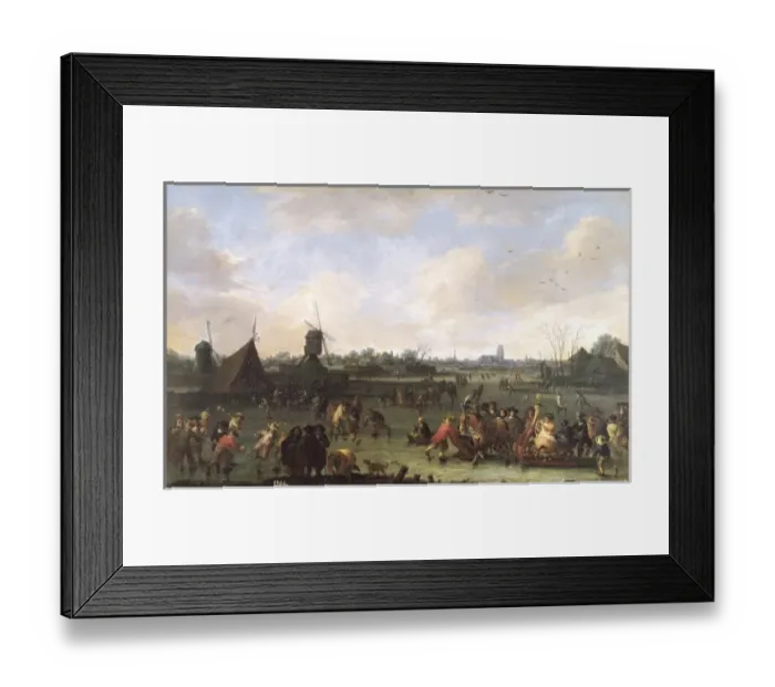 Framed Print : BOUT, Pieter (1658-1702). The Skaters. 1678 Framed Print : BOUT, Pieter (1658-1702). The Skaters. 1678