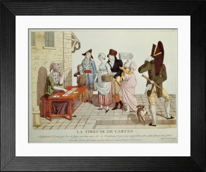 Framed Print : Fortune teller. Engraving. FRANCE. Paris. Mus饠 Framed Print : Fortune teller. Engraving. FRANCE. Paris. Mus饠
