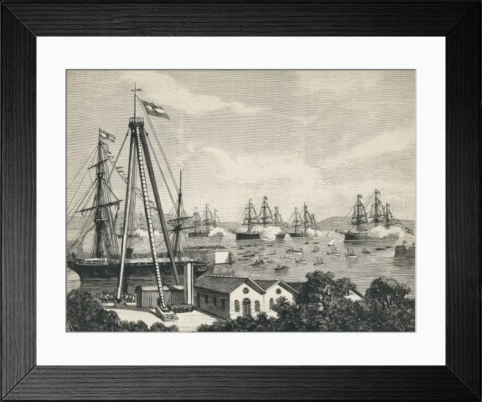 Framed Print : Ferrol. The harbour during the vist of Alfonso Framed Print : Ferrol. The harbour during the vist of Alfonso