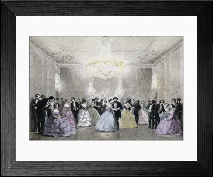 Framed Print : Dance hall of Mr. Laborde. Litography. FRANCE Framed Print : Dance hall of Mr. Laborde. Litography. FRANCE