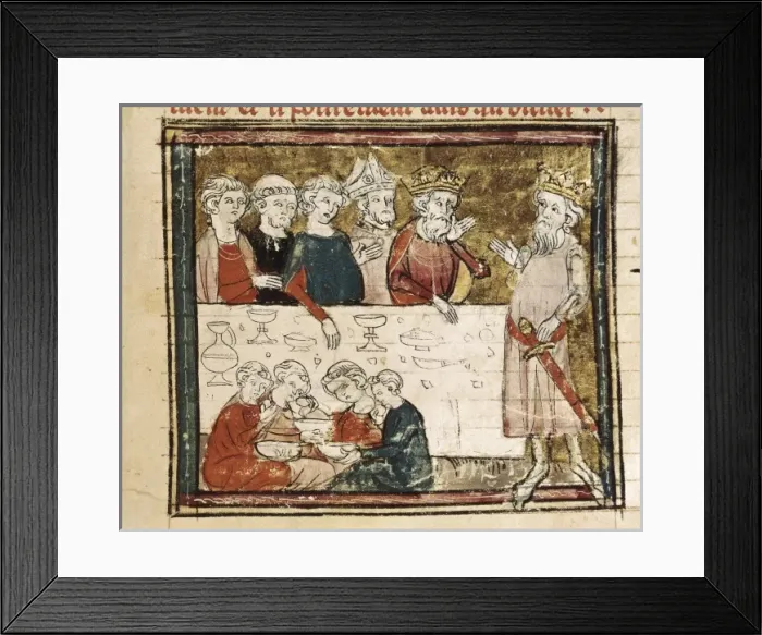 Framed Print : Banquet. Illustration from Grandes Chroniques Framed Print : Banquet. Illustration from Grandes Chroniques