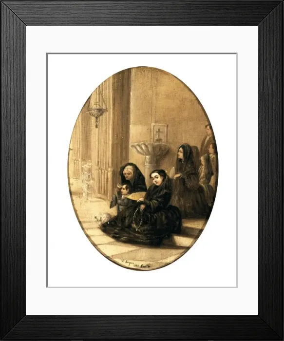 Framed Print : DOMINGUEZ BECQUER, Valeriano (1834-1870). Ladies Framed Print : DOMINGUEZ BECQUER, Valeriano (1834-1870). Ladies