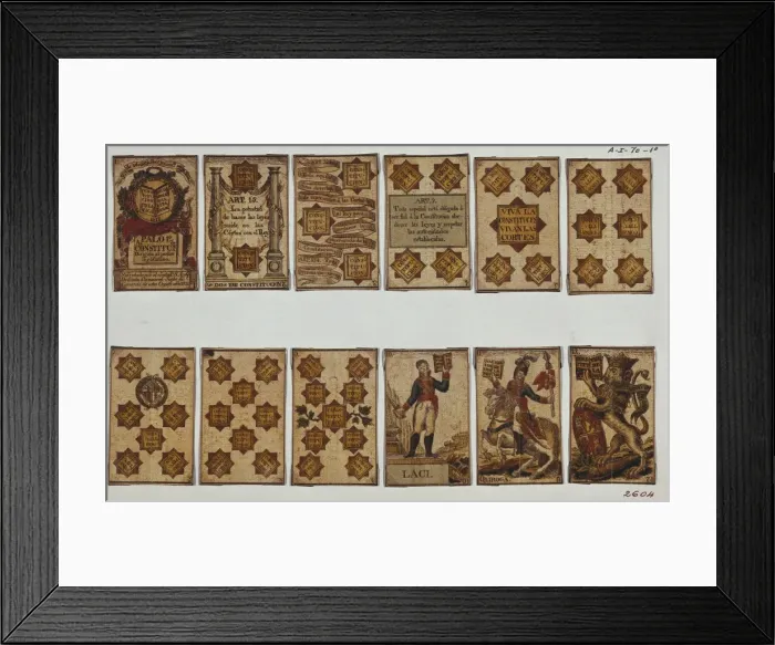 Framed Print : Spanish Civil War of 1820-1823. Pack of cards Framed Print : Spanish Civil War of 1820-1823. Pack of cards