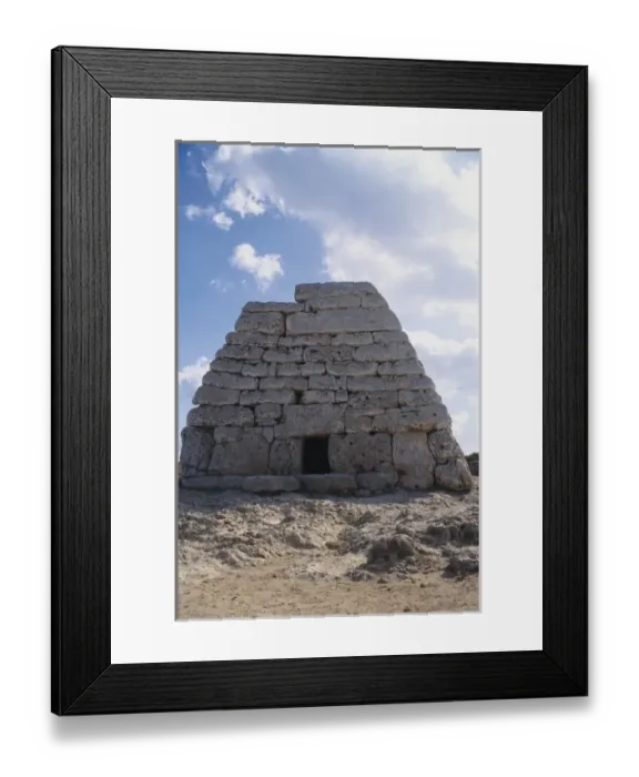 Framed Print : Naveta d es Tudons. 2000 -1500 BC. SPAIN. BALEARES Framed Print : Naveta d es Tudons. 2000 -1500 BC. SPAIN. BALEARES