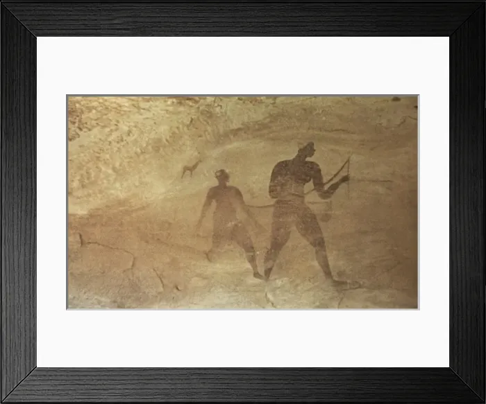 Framed Print : ALGERIA. Tassili N Ajjer. Representation of hunters Framed Print : ALGERIA. Tassili N Ajjer. Representation of hunters