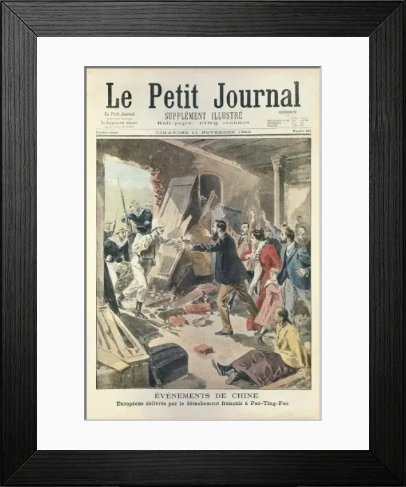 Framed Print : Group of European people, released by French Framed Print : Group of European people, released by French
