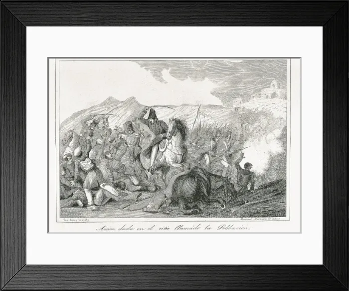 Framed Print : Spain. Firts Carlist War. Action in La Poblaci Framed Print : Spain. Firts Carlist War. Action in La Poblaci