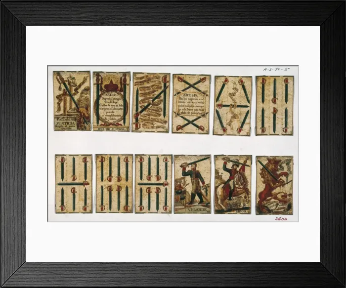 Framed Print : Spanish Civil War of 1820-1823. Pack of cards Framed Print : Spanish Civil War of 1820-1823. Pack of cards