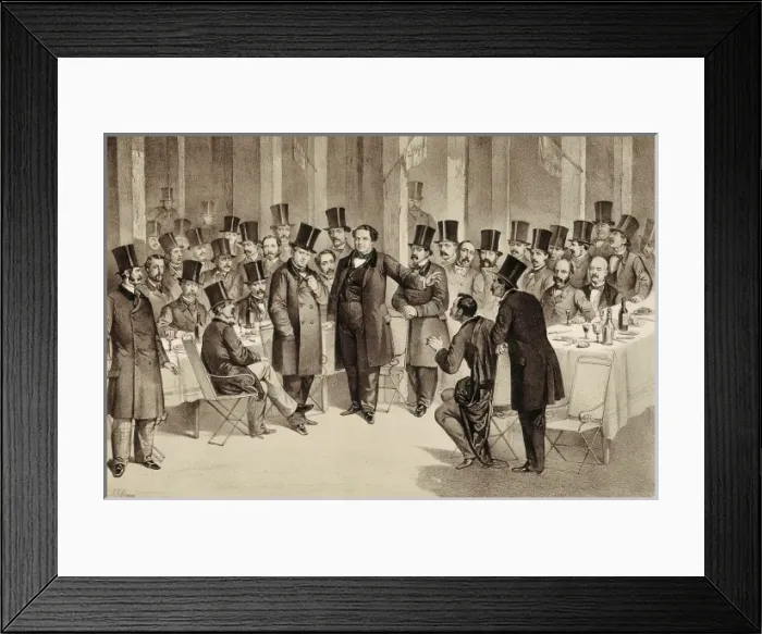 Framed Print : Spain (1863). Banquet of the Progressist Party Framed Print : Spain (1863). Banquet of the Progressist Party
