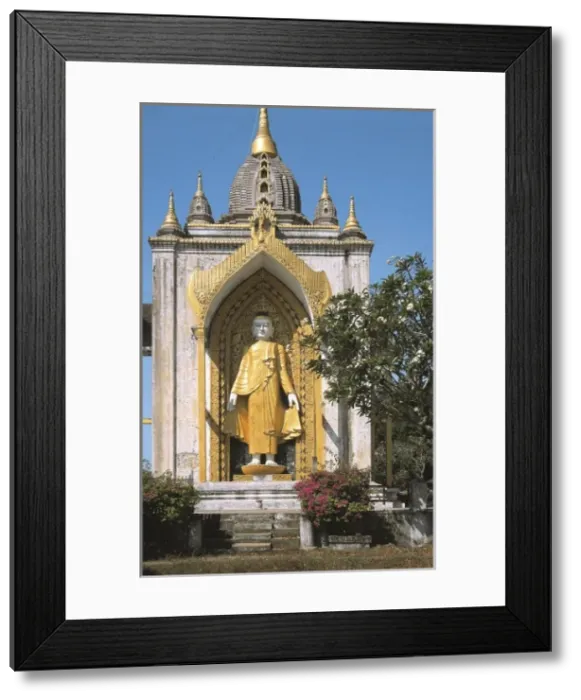 Framed Print : MYANMAR. PEGU. Bago. Figue of Buddha in an abandoned