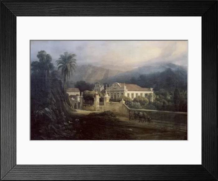 Framed Print : View of a sugar plantation. Oil on canvas Framed Print : View of a sugar plantation. Oil on canvas