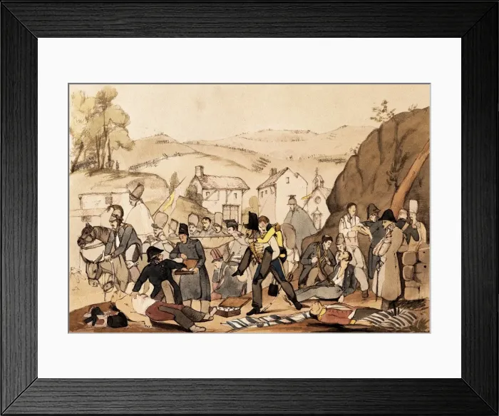 Framed Print : Spain. First Carlist War. Field hospital. Litography Framed Print : Spain. First Carlist War. Field hospital. Litography