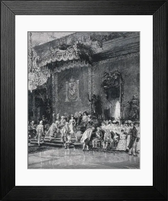 Framed Print : Spain. Kingdom of Carlos IV (1804). Hand-kissing Framed Print : Spain. Kingdom of Carlos IV (1804). Hand-kissing