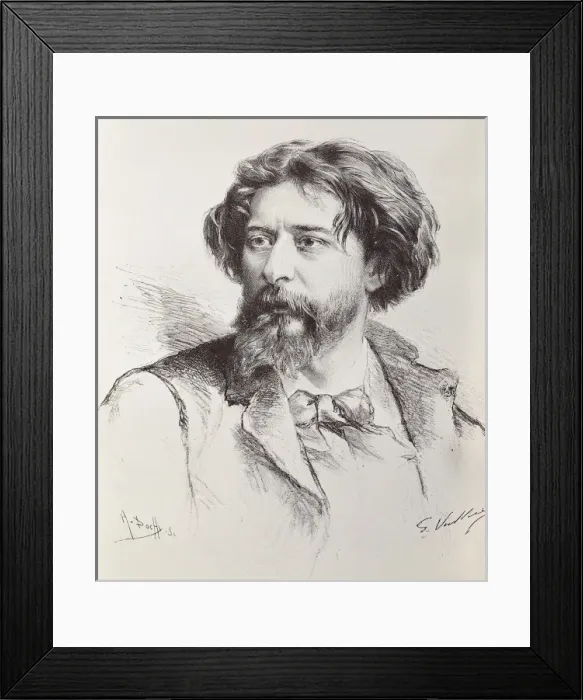 Framed Print : DAUDET, Alphonse (1840-1897). French writer Framed Print : DAUDET, Alphonse (1840-1897). French writer