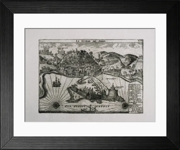 Framed Print : Algeria (17th c. ). Arel. The city and the harbour Framed Print : Algeria (17th c. ). Arel. The city and the harbour