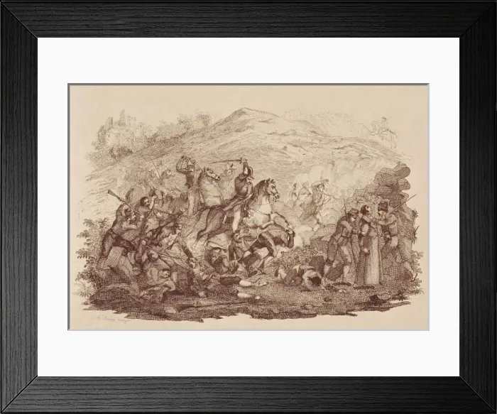 Framed Print : Spain. Firts Carlist War. Action of the Aralar Framed Print : Spain. Firts Carlist War. Action of the Aralar