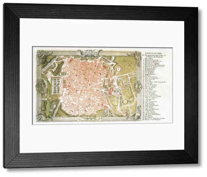 Framed Print : Map of Madrid (1762) by Ventura Rodrez Framed Print : Map of Madrid (1762) by Ventura Rodrez